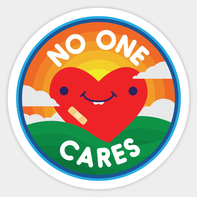 No One Cares Sticker by jthreeconcepts